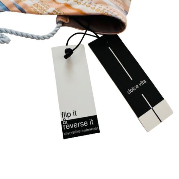 Dolce Vita Bikini Swimsuit Top Cloud Pastel Reversible Halter Bikini Top Size XS - Picture 7 of 11